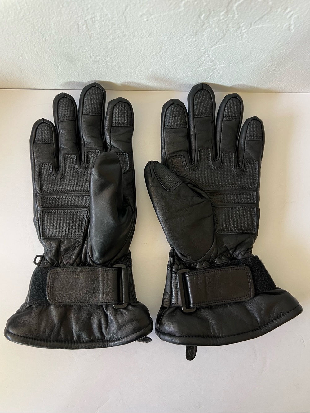 Harley Davidson Black Leather Insulated Gauntlet Motorcycle Gloves All Seasons - Picture 4 of 12